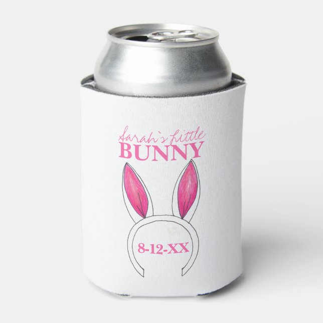 Pink Little Bunny Oars Baby Dusche Gefallen Dosenkühler (Kanne Vorderseite)