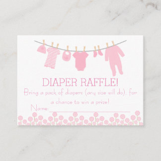 Pink Little Kleidung Diaper Raffle Tickets Begleitkarte