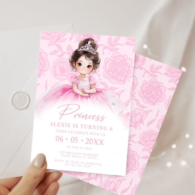 Pink Little Princess Royal Birthday Girl Einladung (Von Creator hochgeladen)