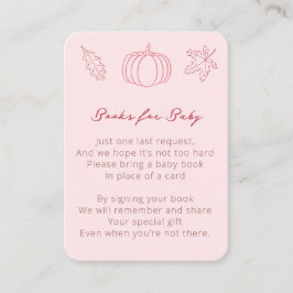 Pink Little Pumpkin Baby Dusche bringen ein Buch Begleitkarte