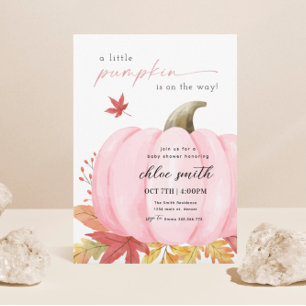 Pink Little Pumpkin Baby Dusche Einladung