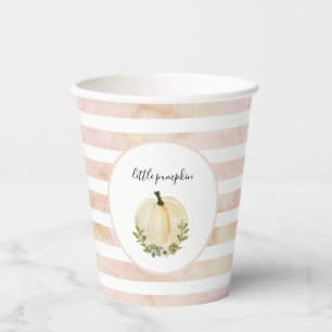 Pink Little Pumpkin Cups Rustic Fall Baby Dusche Pappbecher