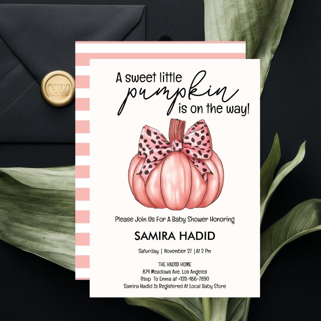 Pink Little Pumpkin Es ist eine Girl Autumn Baby D Einladung (Von Creator hochgeladen)