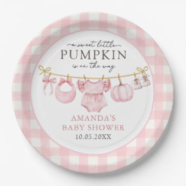 Pink Little Pumpkin Fall Babydusche Papierplatte Pappteller