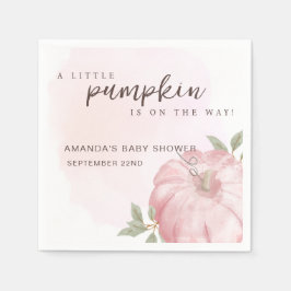 Pink Little Pumpkin Herbst Babydusche Serviette