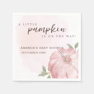 Pink Little Pumpkin Herbst Babydusche Serviette