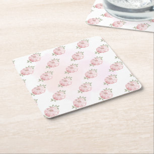 Pink Little Pumpkin Muster Autumn Baby Dusche Rechteckiger Pappuntersetzer