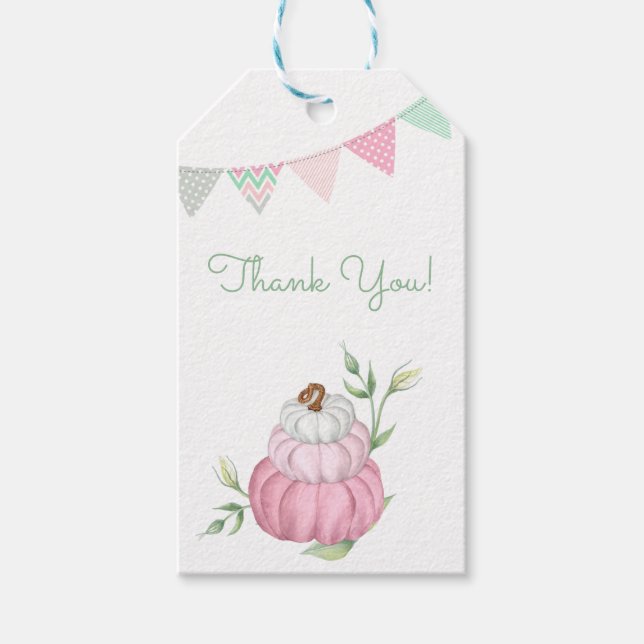Pink Little Pumpkin Patch Vielen Dank für Ihr Gesc Geschenkanhänger (Vorderseite)