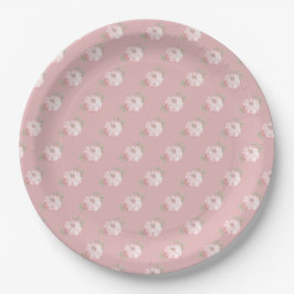 Pink Little Pumpkin Pattern Fall Baby Dusche Pappteller