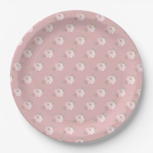 Pink Little Pumpkin Pattern Fall Baby Dusche Pappteller