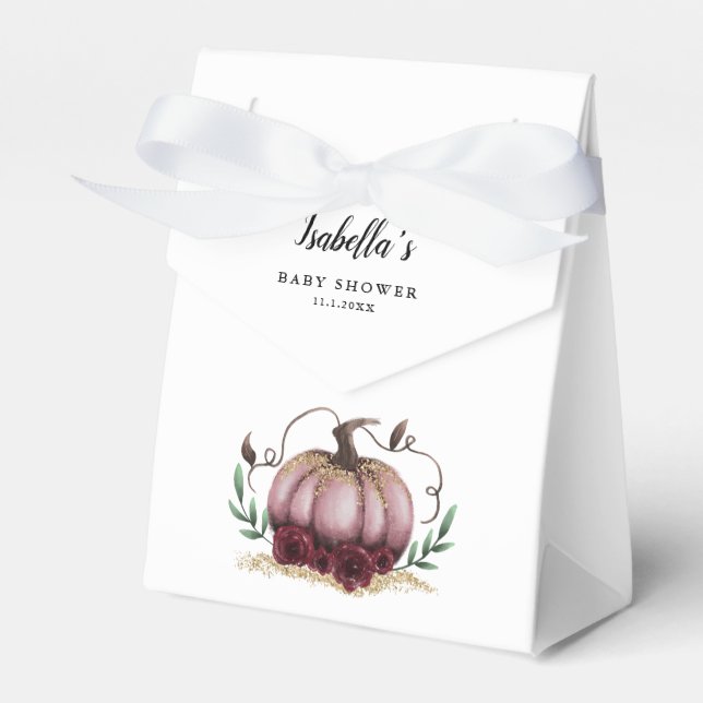 Pink Little Pumpkin Thema Girl Baby Dusche Geschenkschachtel (Vorderseite)