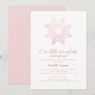 Pink Little Snowflake Baby Dusche laden ein Einladung