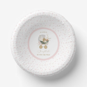 Pink Little Snowflake Babydusche Pappteller