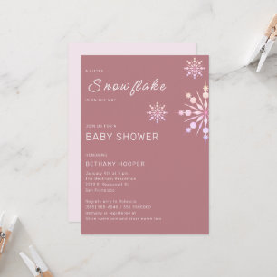 Pink Little Snowflake Girl Babydusche Einladung