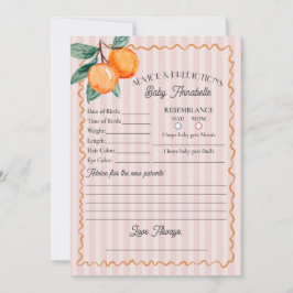 Pink Little Süsse Citrus Duschbeilage für Baby Einladung