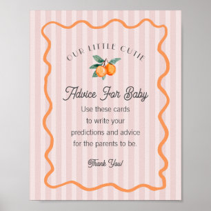 Pink Little Süsse Citrus Duschbeilage für Baby Poster