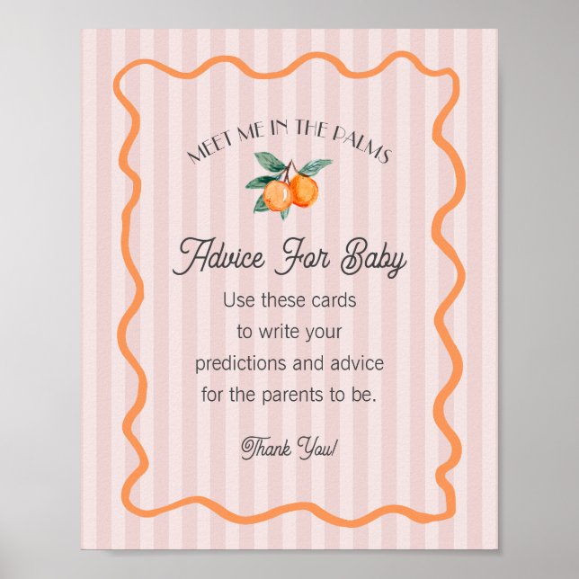Pink Little Süsse Citrus Duschbeilage für Baby Poster (Vorne)