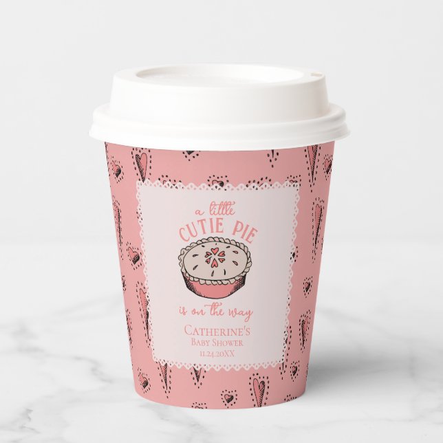 Pink Little Süsse Pie Herbst Kinderdusche Pappbecher (Vorderseite)