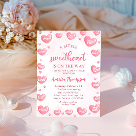 Pink Little Sweetheart Valentines Baby Dusche Einladung