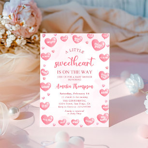 Pink Little Sweetheart Valentines Baby Dusche Einladung