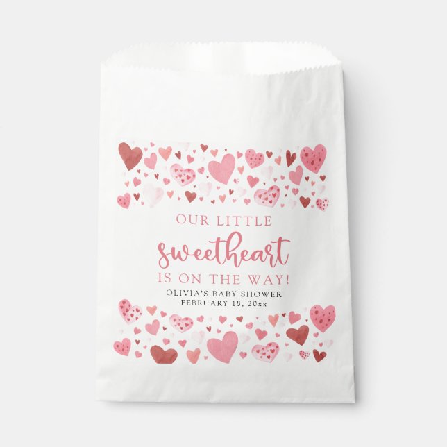 Pink Little Sweetheart Valentine's Day Babydusche Geschenktütchen (Vorderseite)
