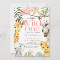 Pink Little Wild One Safari Jungle Baby Dusche