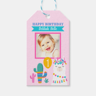 Pink Llama Happy Birthday Girl Foto Gefallen Geschenkanhänger