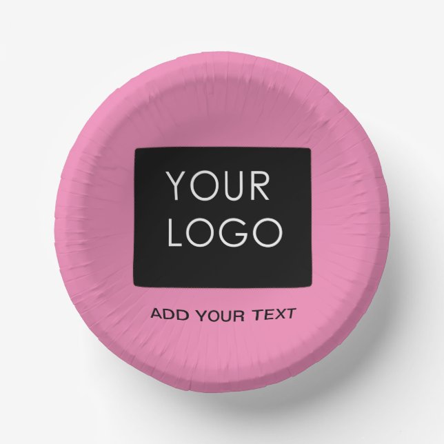 Pink - Logo für die benutzerdefinierbare Geschäfts Pappteller (Vorderseite)