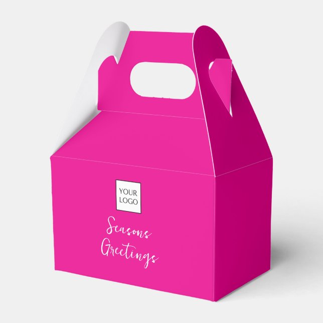 Pink Logo Text Promotional Business Packaging Geschenkschachtel (Vorderseite)