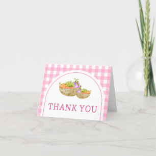 Pink Lokal gezüchtete Bauern Markt Kinderdusche Dankeskarte