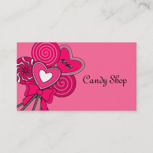 Pink Lollipop Candy Shop Bakery Carte de visite