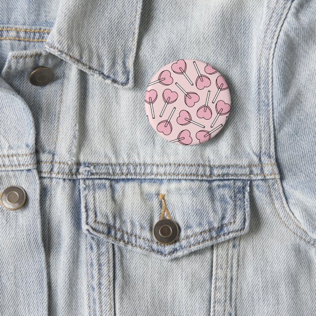 Pink Lollipops, Heart Lollipops, Lollipop Pattern Button (Beispiel)