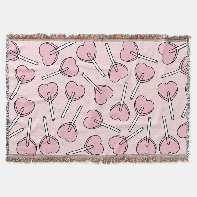 Pink Lollipops, Heart Lollipops, Lollipop Pattern Decke (Vorderseite)