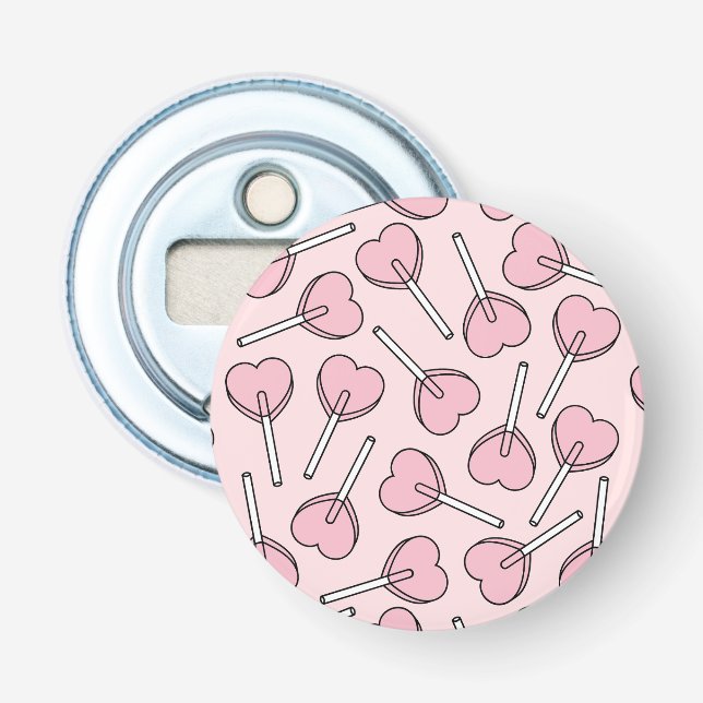 Pink Lollipops, Heart Lollipops, Lollipop Pattern Flaschenöffner (Vorderseite)