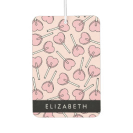 Pink Lollipops, Heart Lollipops, Lolly, Your Name Autolufterfrischer