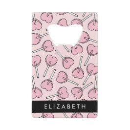 Pink Lollipops, Heart Lollipops, Lolly, Your Name Geldbeutel Flaschenöffner
