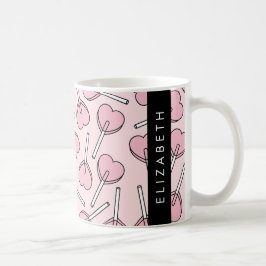 Pink Lollipops, Heart Lollipops, Lolly, Your Name Kaffeetasse