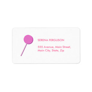 Pink Lollypop Adressaufkleber