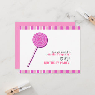 Pink Lollypop Einladung