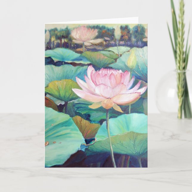 Pink Lotus Blossom Grußkarte Karte (Vorderseite)
