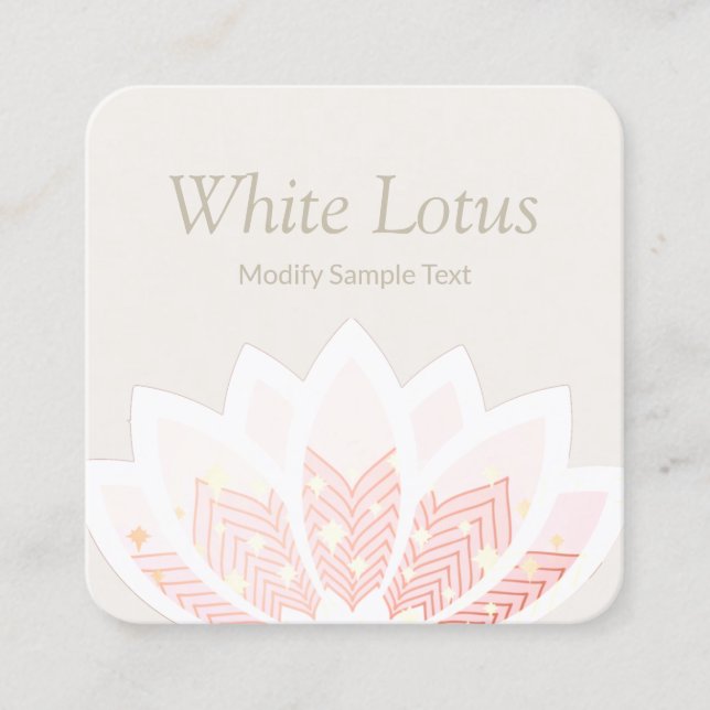 Pink Lotus Blume Square Business Card Quadratische Visitenkarte (Vorderseite)