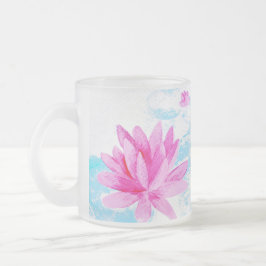 Pink Lotus Blume Wasserfarbene Malerei Liebhaber Mattglastasse