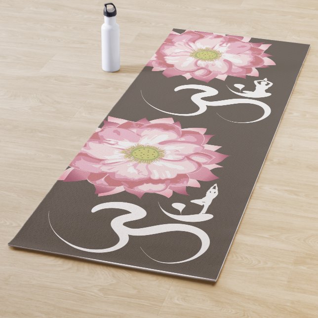 Pink Lotus Blume Yoga & Zen Calligraphy Om Om Yogamatte (Beispiel)