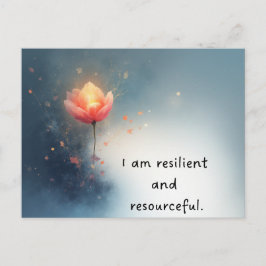 Pink Lotus Empowering Affirmation for Self-Growth Postkarte