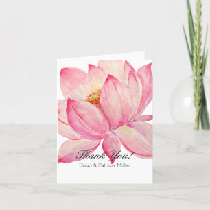 Pink Lotus Floral Vielen Dank Dankeskarte
