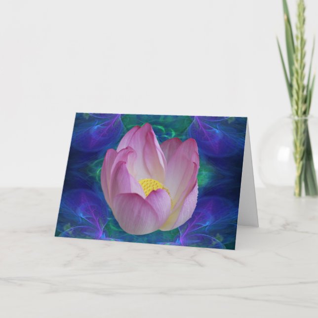 Pink lotus flower get well soon karte (Vorderseite)