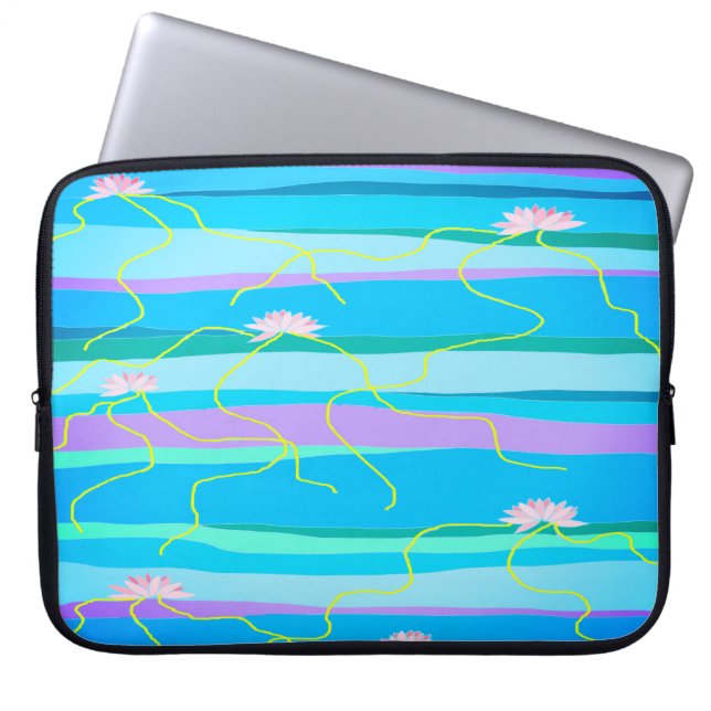 Pink-Lotus-Laptop-Sleeve Laptopschutzhülle (Vorderseite)