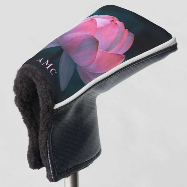 Pink Lotus Monogram Putter Golf Head Cover Golf Headcover (3/4 Vorderseite)