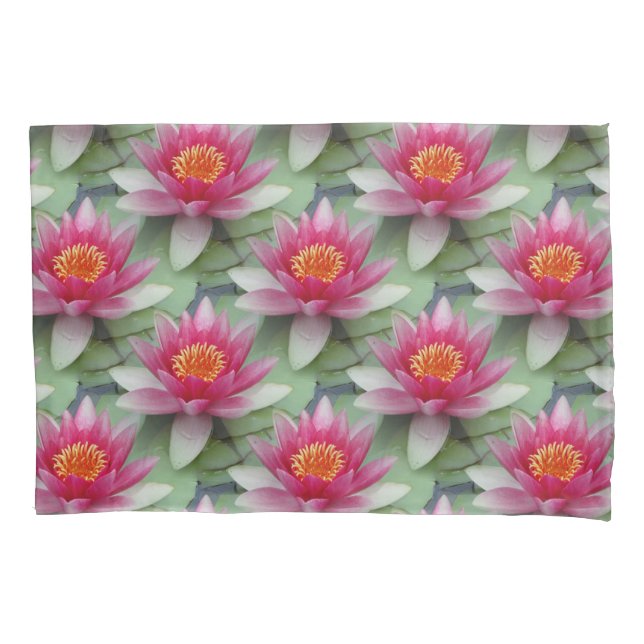 Pink Lotus Water Lilienpillowcase Kissenbezug (Vorderseite)
