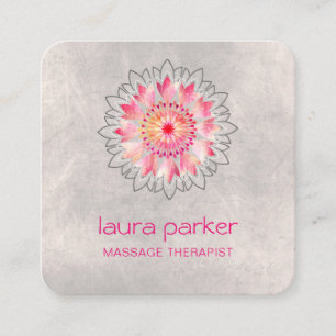 Pink Lotus Yoga Therapeut Wellness-Center Holistic Quadratische Visitenkarte